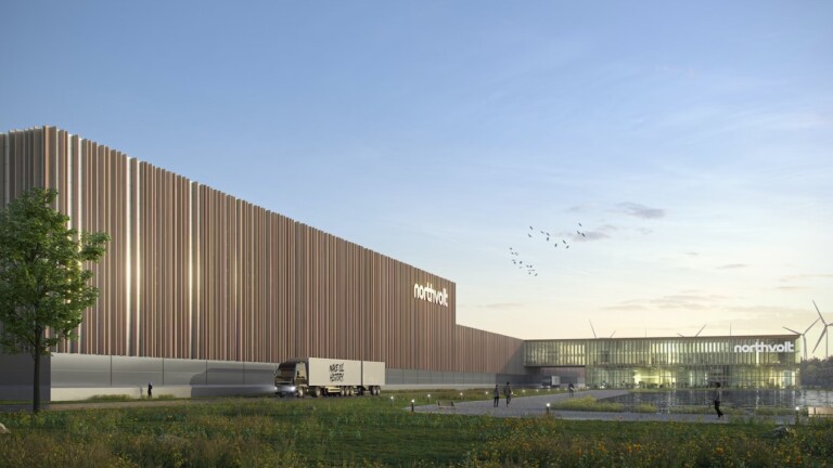 Imagem computadorizada da fábrica que a Northvolt vai construir na Alemanha